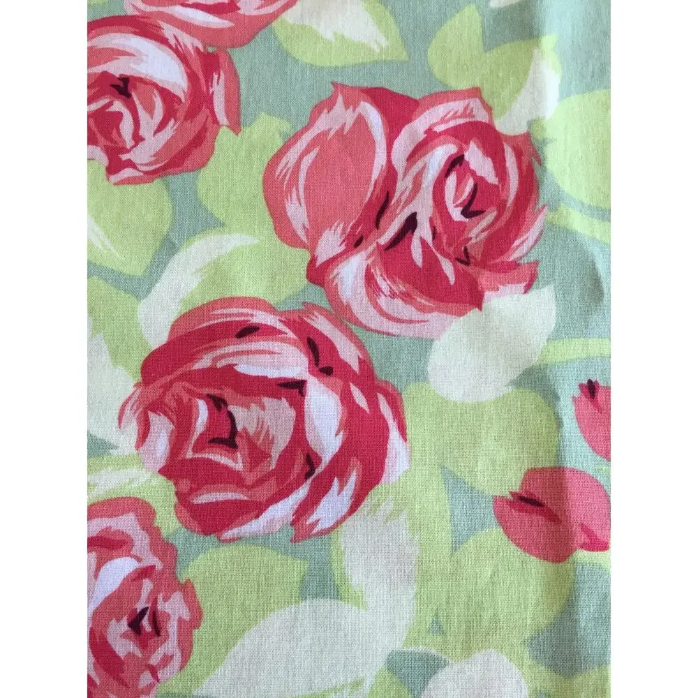 Handmade Orange Rose Pillowcase Set, Amy Butler Quilting Cotton, Ribbon Ties